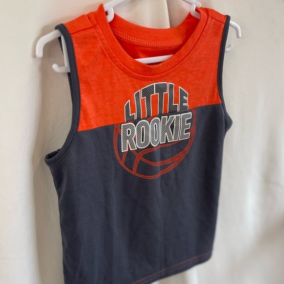 Kids Athletica Driworks “little rookie” tank Shirt  orange/gray NWOT SIZE 3T - Picture 6 of 7